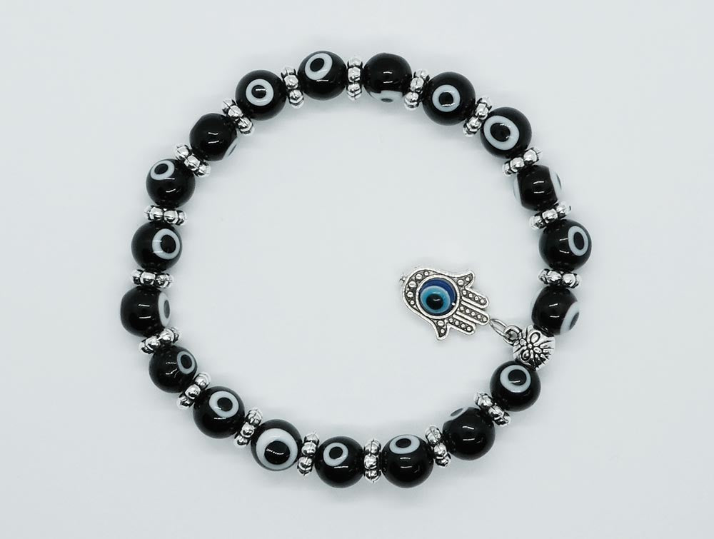 Evil Eye Bracelet - Black with Charm