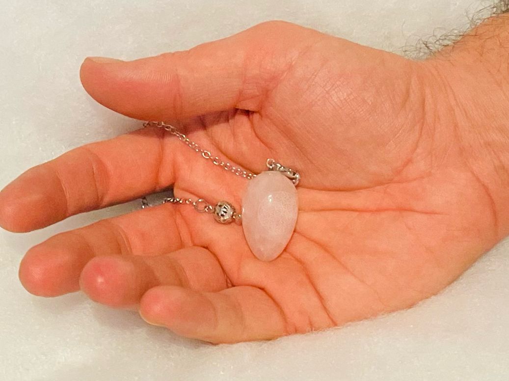 Rose Quartz Egg Pendulum