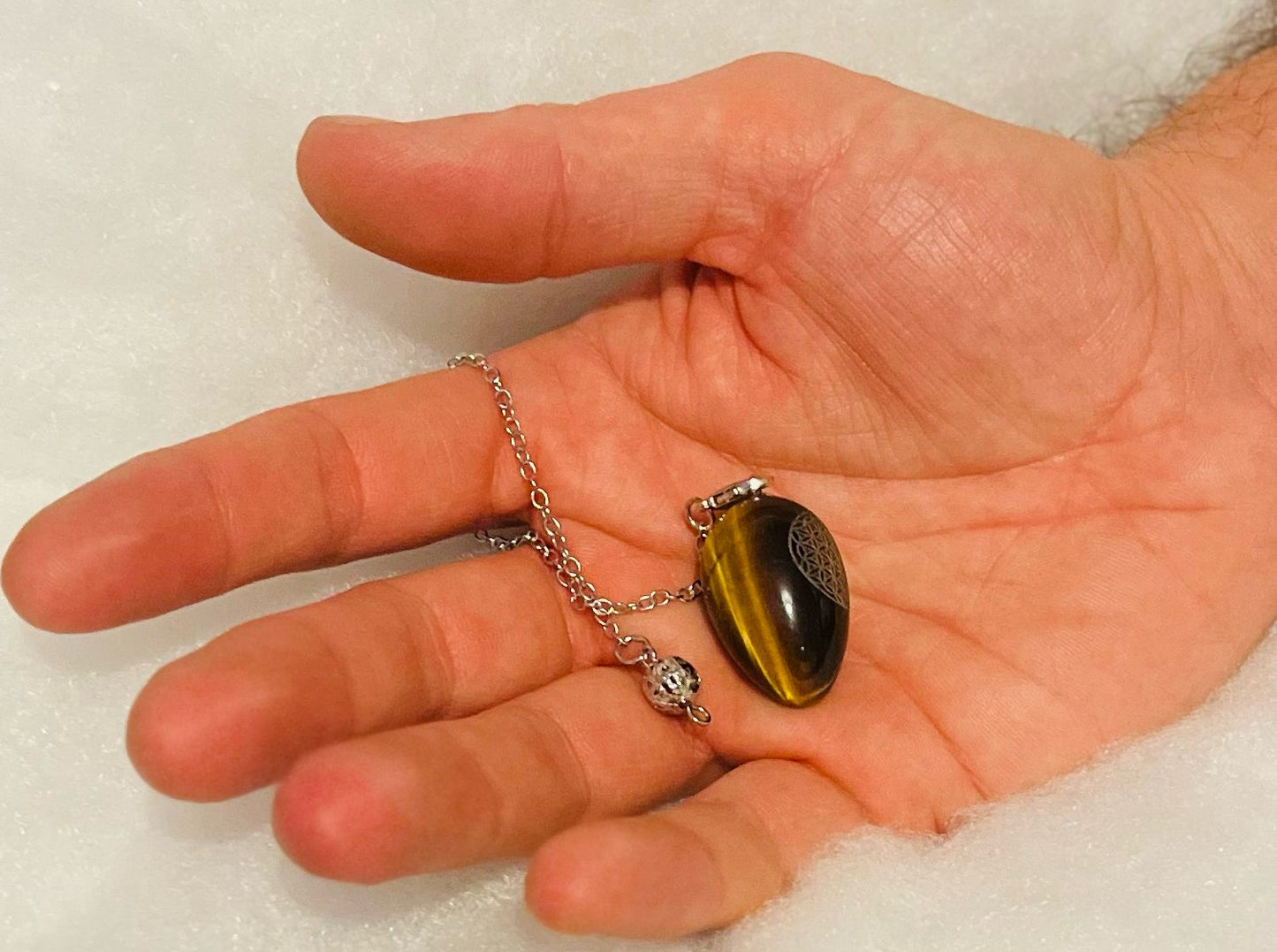 Tigers Eye Egg Pendulum
