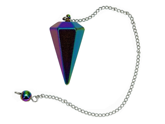 Rainbow Hematite Pendulum