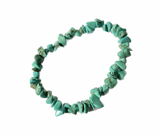 Blue Howlite Chip Stone Bracelet