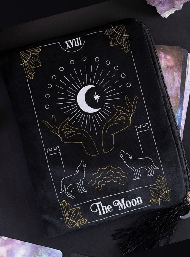 The Moon Tarot Card Zipped Bag - For Keeping Tarot Cards Safe