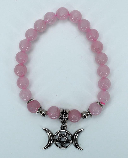 Rose Quartz Triple Moon Goddess