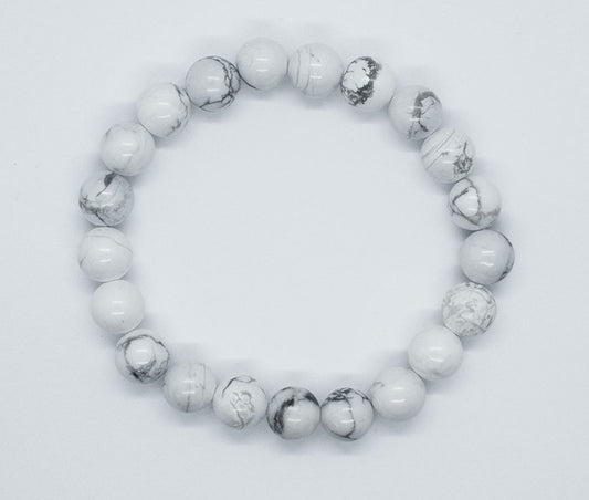 White Howlite bead bracelet