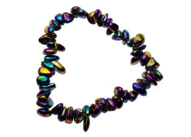 Rainbow Aura Chunky Chipstone Bracelet