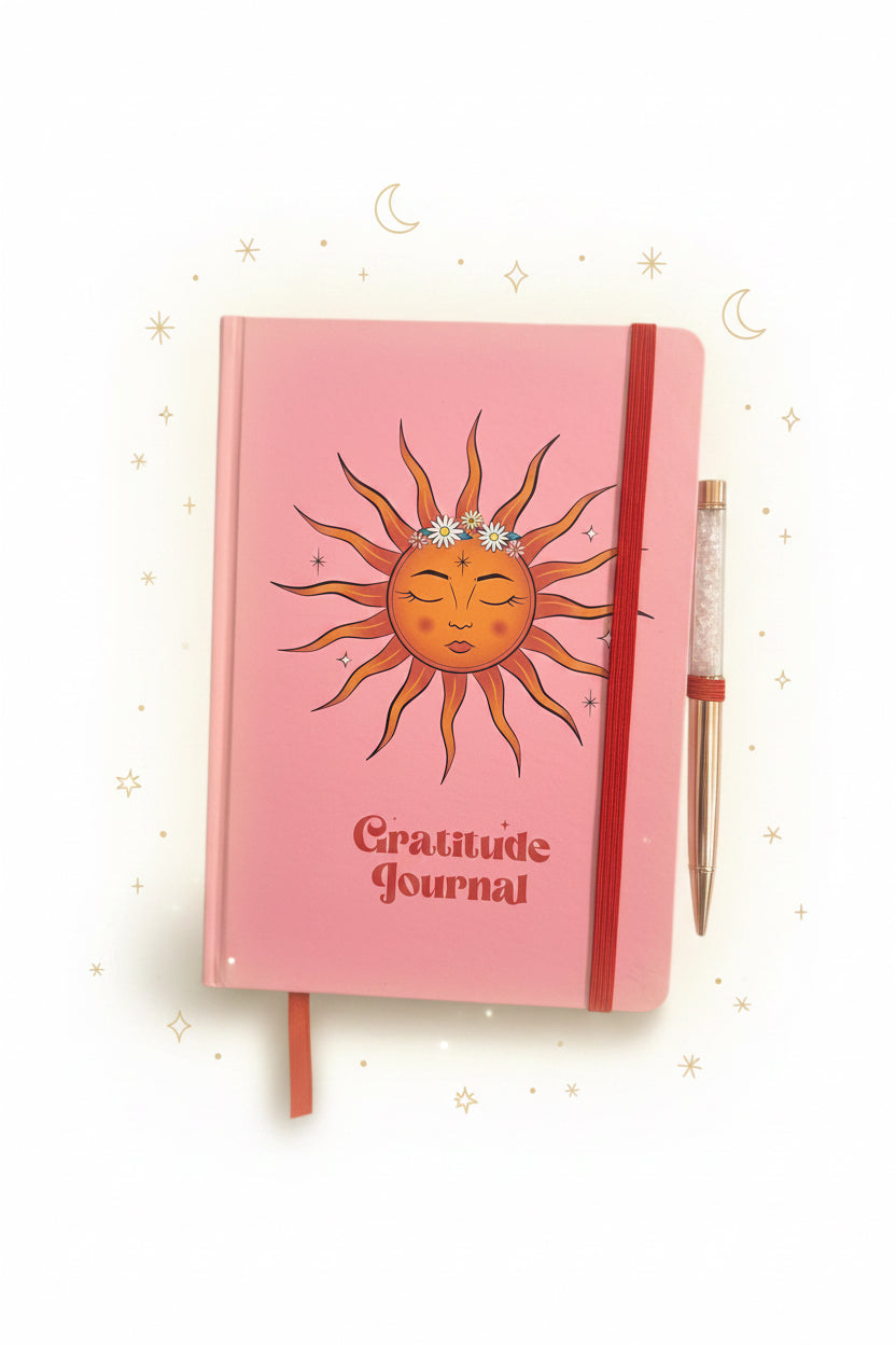 The Sun Gratitude Journal with Rose Quartz Pen