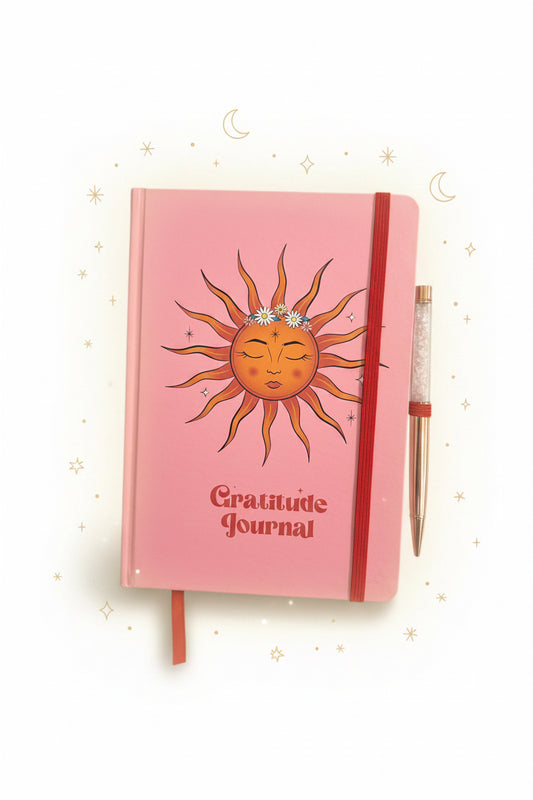 The Sun Gratitude Journal with Rose Quartz Pen