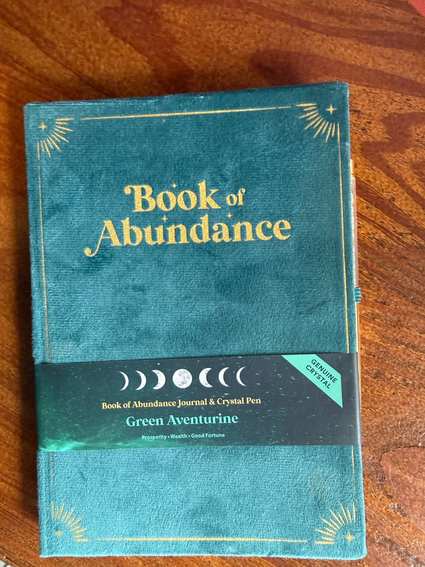 Book of Abundance with Aventurine Crystal Pen