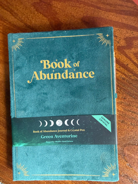 Book of Abundance with Aventurine Crystal Pen