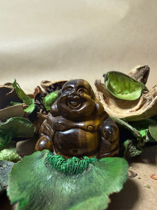Carved Tigers Eye Buddha