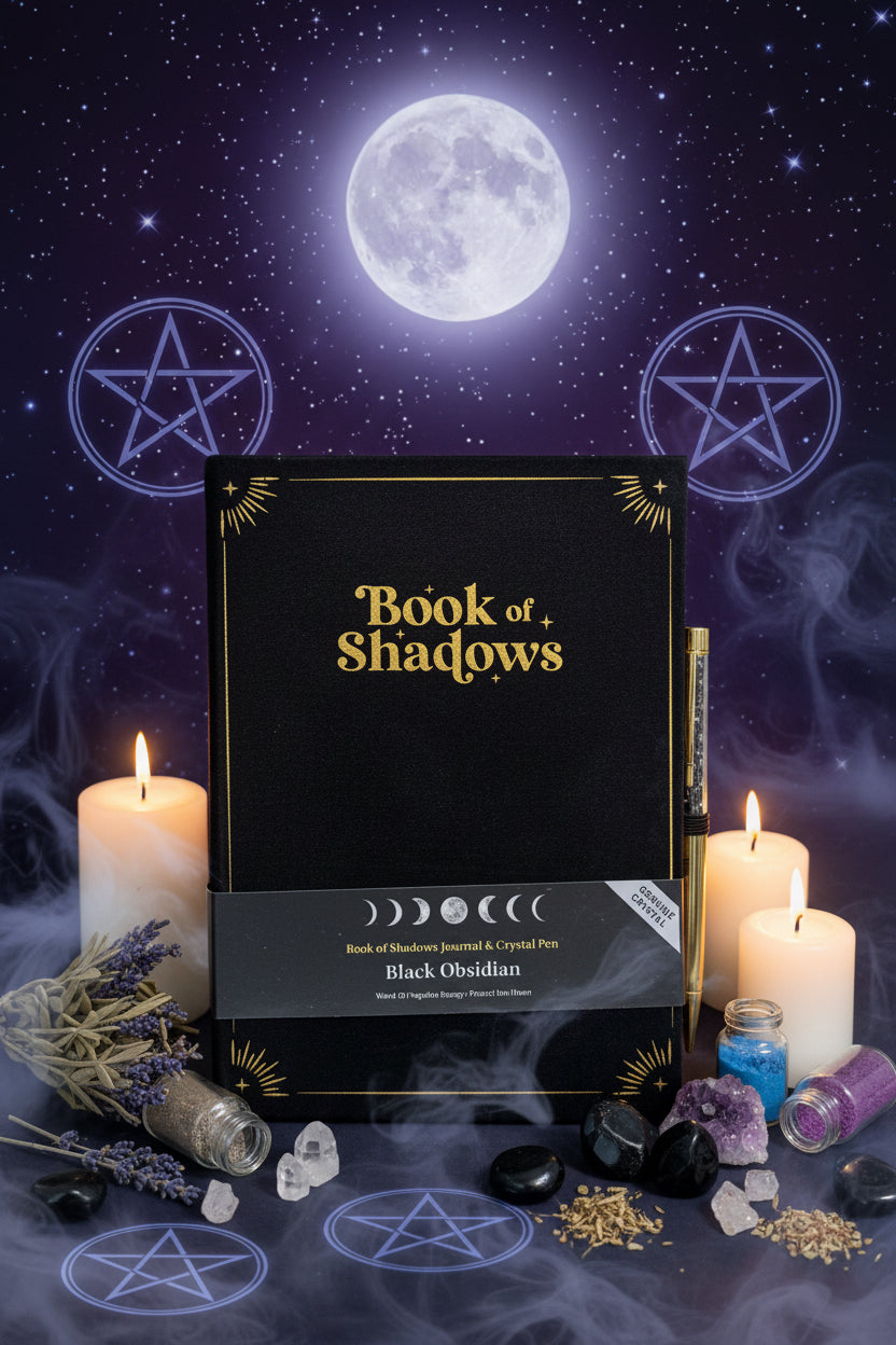 Book of Shadows with Obsidian Pen