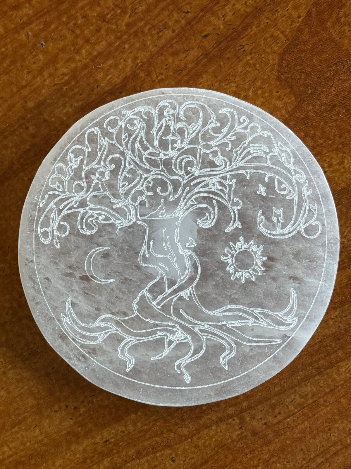 Selenite Charging Plate - Tree of Life