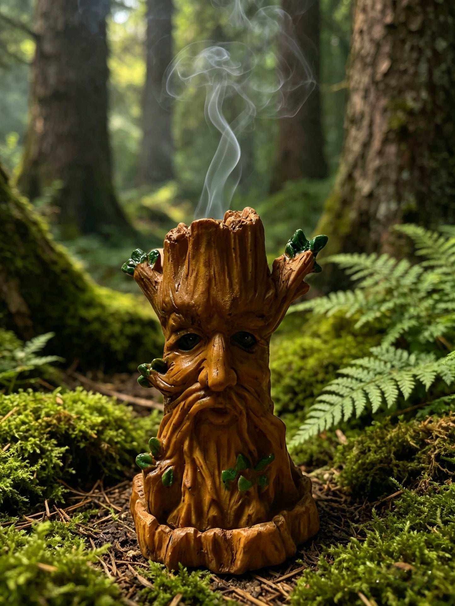 Green Man incense burner