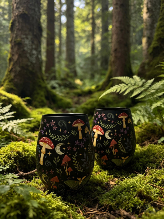 Dark Forest drinking glass