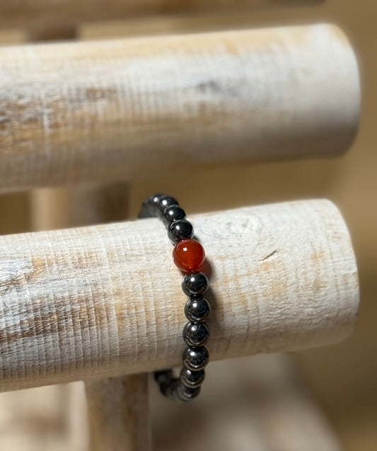 Hematite Carnelian Bracelet