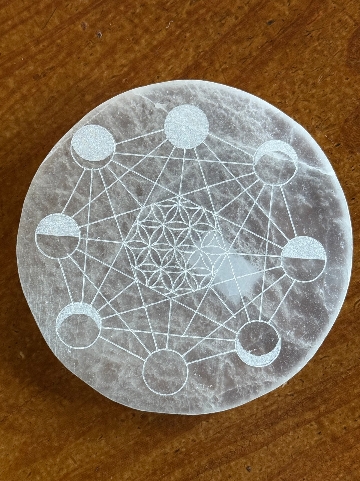 Selenite Charging Plate - Moon phase