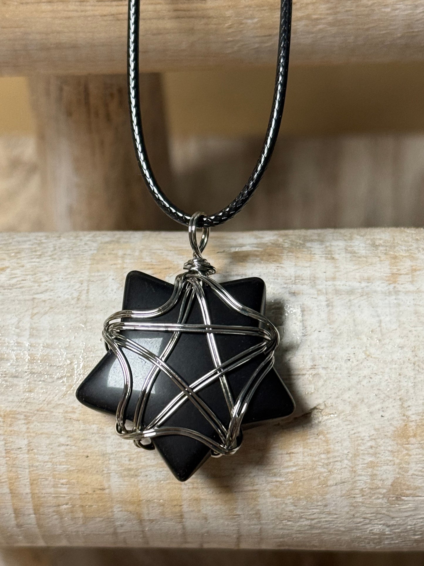 Obsidian Star Pentagram Necklace