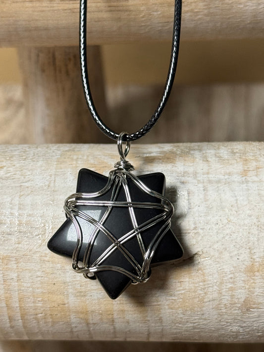 Obsidian Star Pentagram Necklace