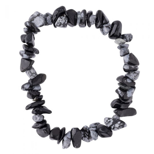 Snowflake Obsidian Chipstone Bracelet