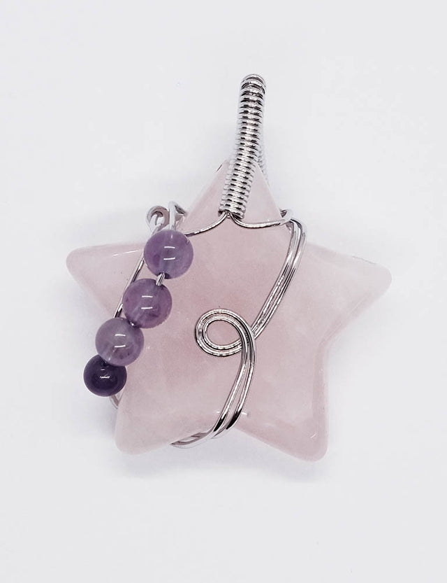 Rose Quartz Wired Pendant